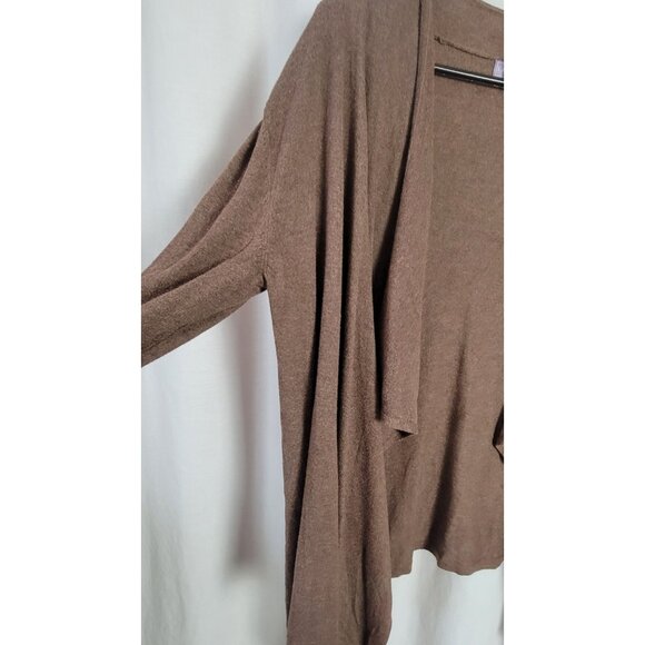 Laura Scott Cardigan Waterfall Open Brown Retro Medium Neutral Earthy Knit BOHO - Picture 7 of 9